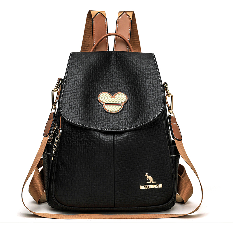 Women Bags Branded - กระเป๋าเป้เดินทางสุดหรู 2026 กระเป๋าแฟชั่นสำหรับโรงเรียน มีหลายช่องใส่ของ หนังแท้ แบรนด์ผู้หญิง