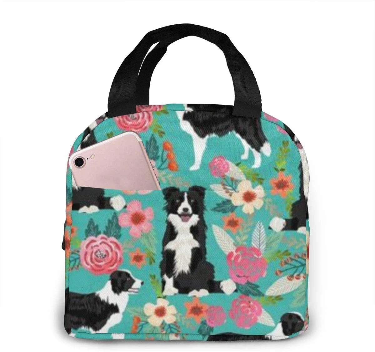 Women'S Young Bags - กระเป๋าเก็บอาหารกลางวันลายสุนัขบอร์เดอร์คอลลี่ กระเป๋าเก็บอุณหภูมิ กระเป๋าโท้ท สำหรับผู้ชาย/ผู้หญิง ทำงาน เดินทาง