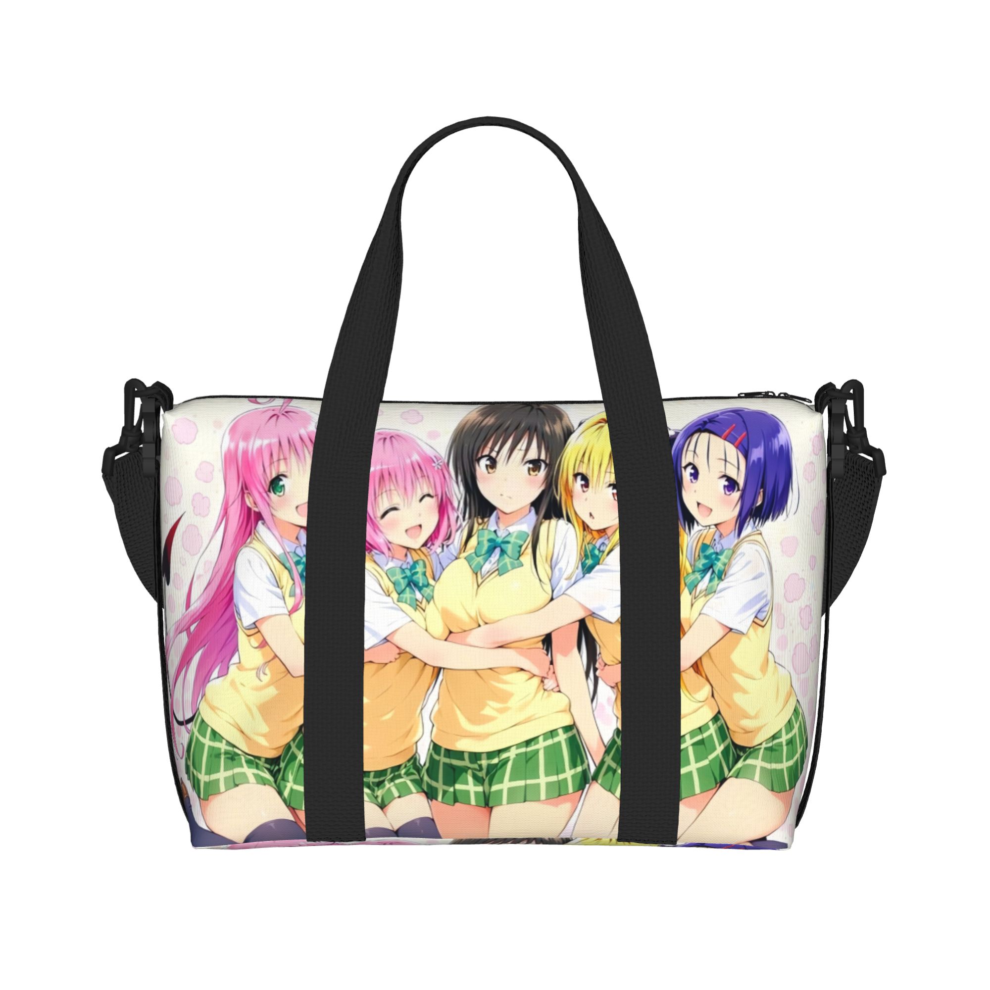 Women Bags Ru - กระเป๋าโท้ทขนาดใหญ่สั่งทำพิเศษ ลาย T-To L-Love R-Ru สำหรับผู้หญิง