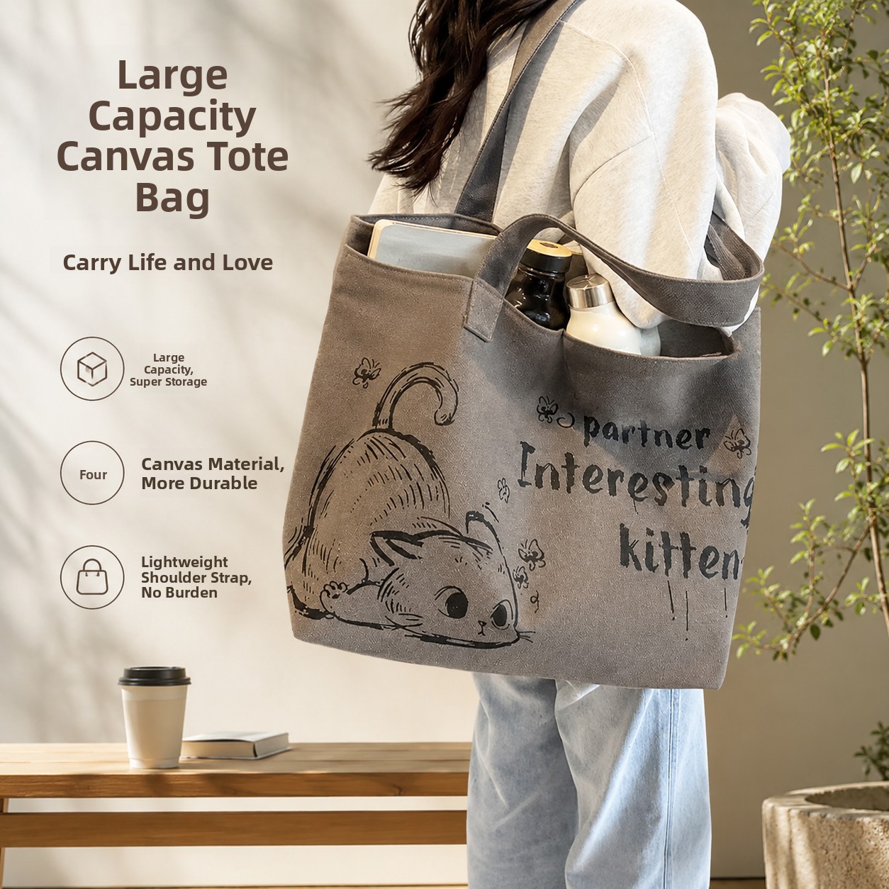 Women Bags 2026 Trends - กระเป๋าโท้ทผ้าแคนวาสความจุขนาดใหญ่สำหรับผู้หญิง รุ่นใหม่ปี 2026 กระเป๋าถือสำหรับเดินทางไปทำงาน กระเป๋าช้อปปิ้ง กระเป๋าสะพายไหล่เดี่ยว
