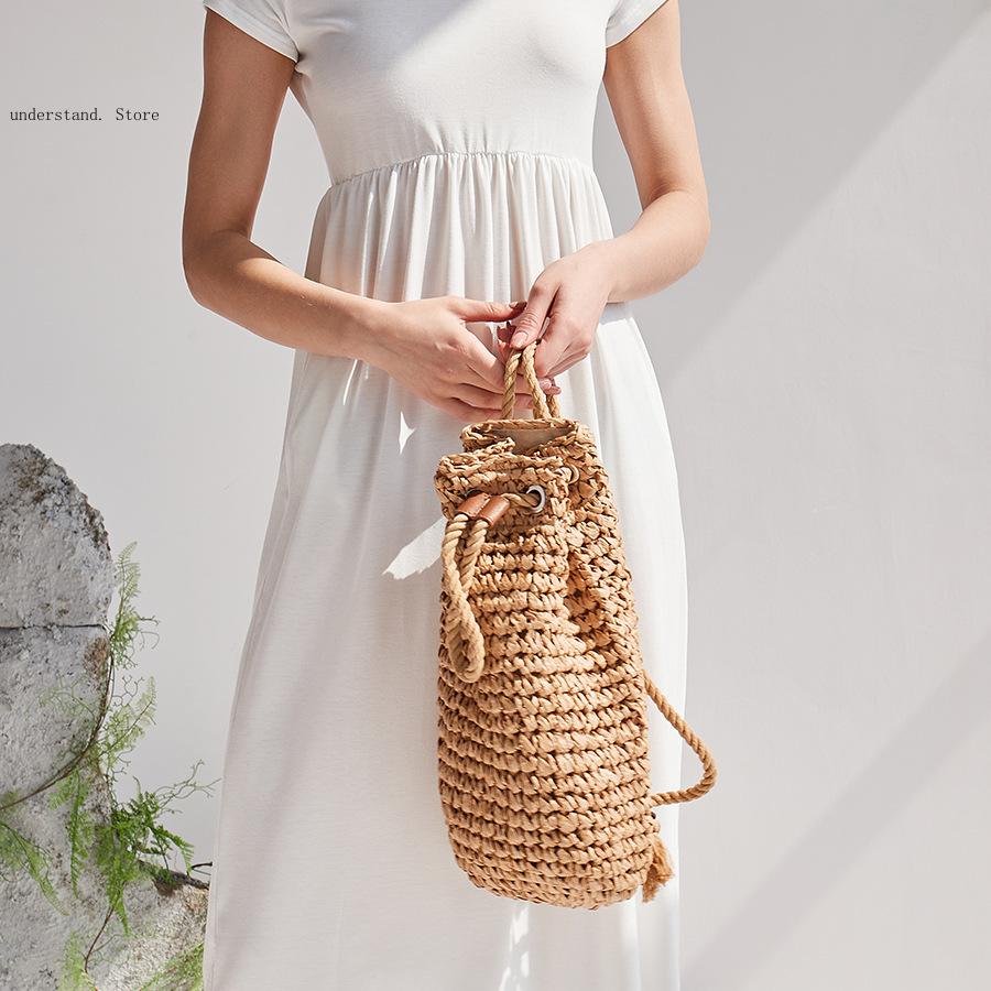 กระเป๋าสะพายไหล่ชายหาดแบบเชือก - Women'S Raffia Bags บทวิจารณ์และราคา