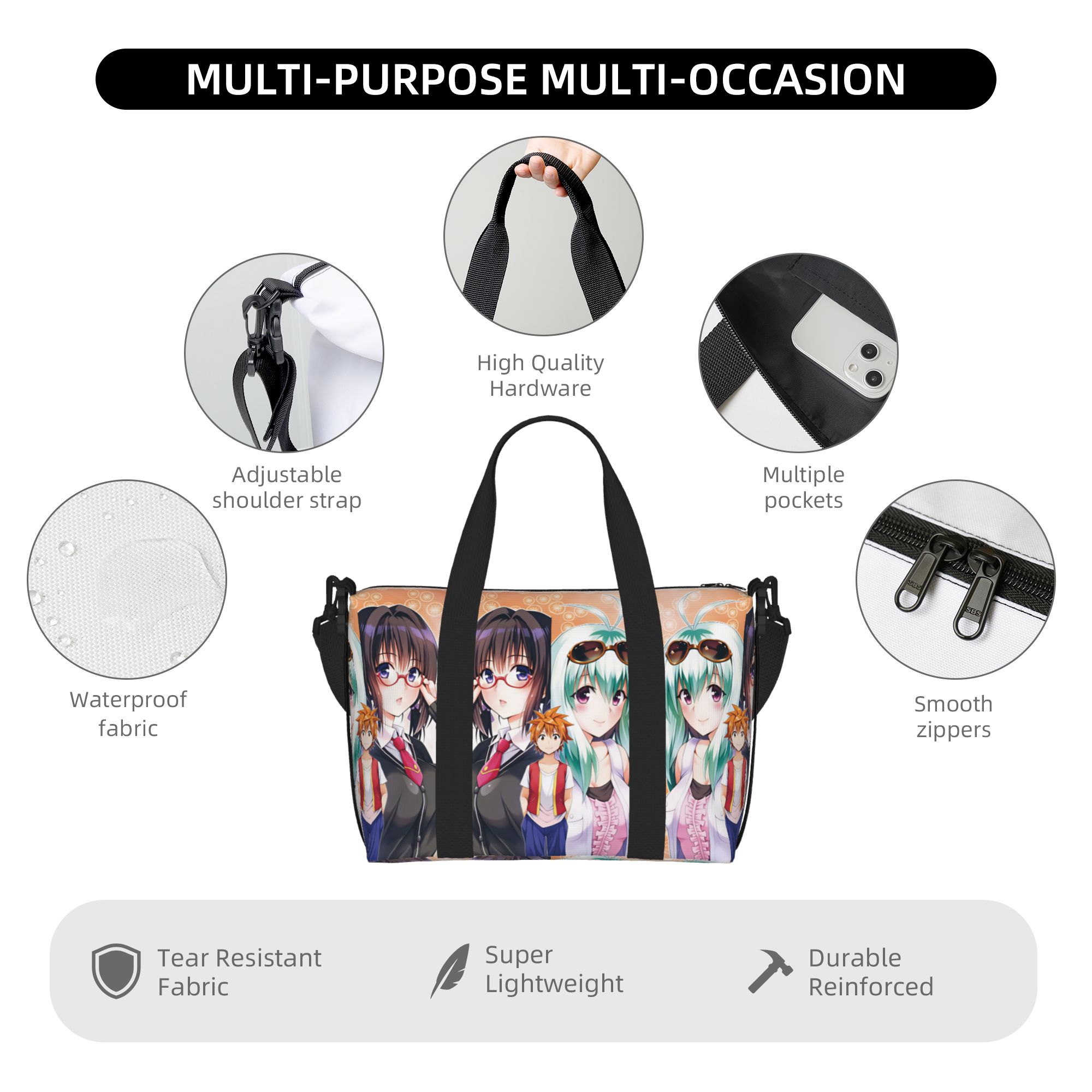 กระเป๋าโท้ทชายหาดลายอนิเมะสั่ง - Women Bags Ru บทวิจารณ์และราคา